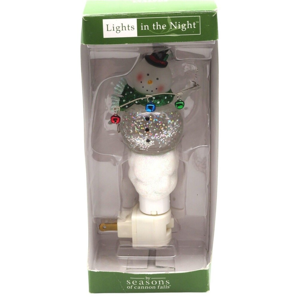 Vintage Seasons of Cannon Falls Lights in the Night Snowman Plug-In Night Light